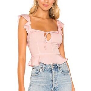 Superdown Pink Ruffle Top